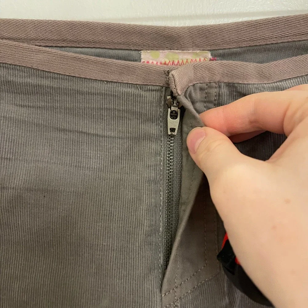 Vintage Y2K Free People Corduroy Mini Gray Skirt Grunge Streetwear Punk